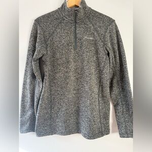 Eddie Bauer Men's Heathered Gray Quarter Zip Fleece